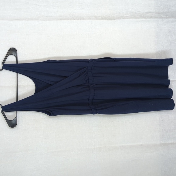 🍉 Lou & Grey Navy Blue Jersey Cinch Waist Tank Dress Size Extra Small - Picture 6 of 7